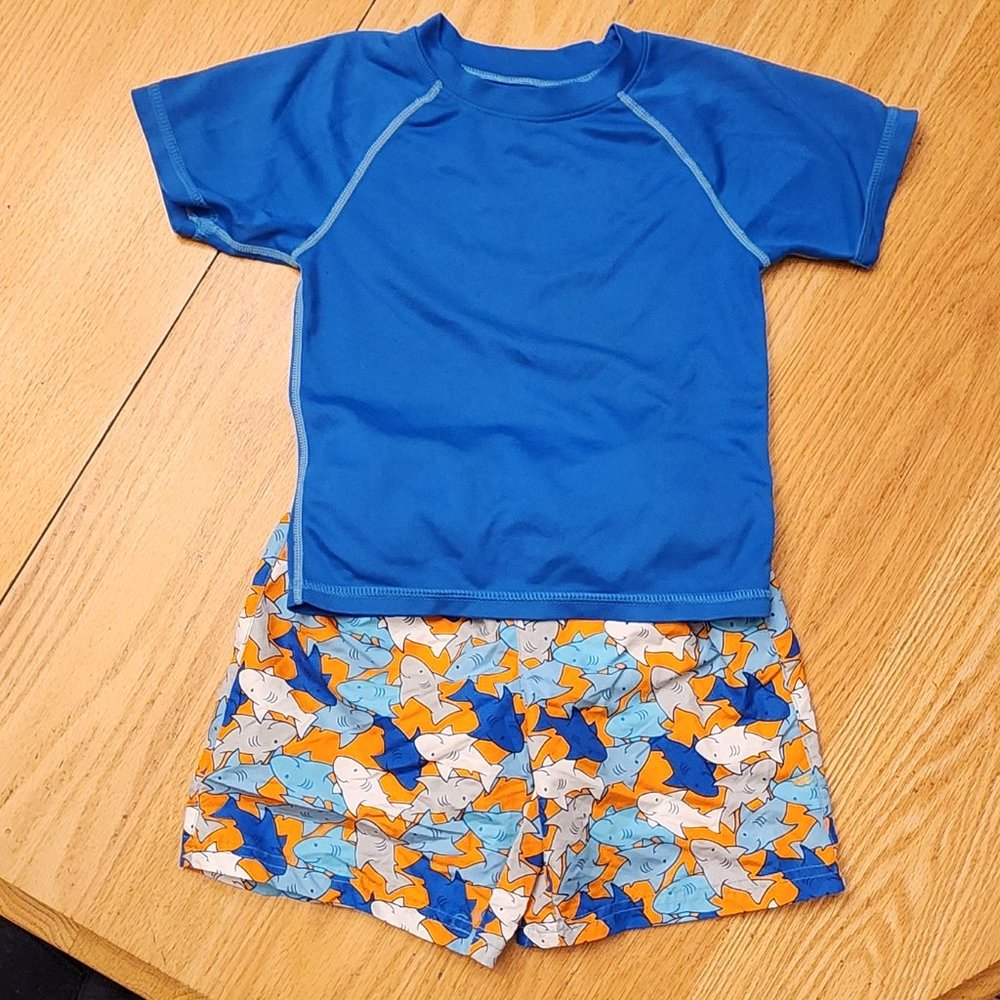 Kanu/Wippette Toddler Rashgaurd & Swim Trunk Set Size 4T - Picture 3 of 12